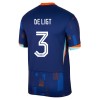 Maglia ufficiale Paesi Bassi De Ligt 3 Trasferta Euro 2024 per Bambino